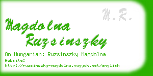 magdolna ruzsinszky business card